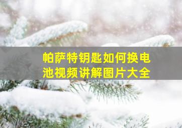 帕萨特钥匙如何换电池视频讲解图片大全