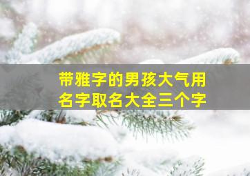 带雅字的男孩大气用名字取名大全三个字