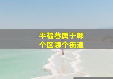 平福巷属于哪个区哪个街道