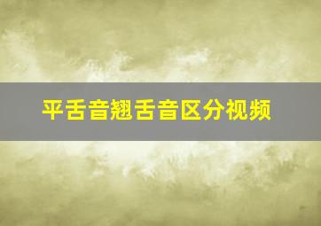 平舌音翘舌音区分视频