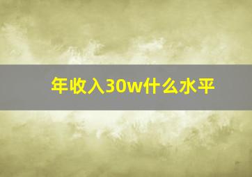 年收入30w什么水平