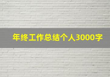 年终工作总结个人3000字