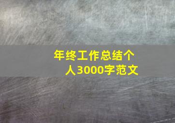 年终工作总结个人3000字范文