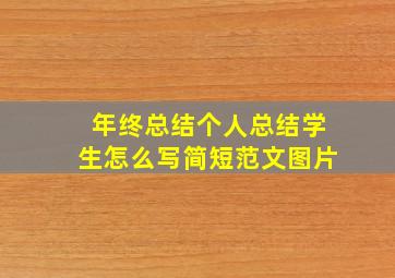 年终总结个人总结学生怎么写简短范文图片