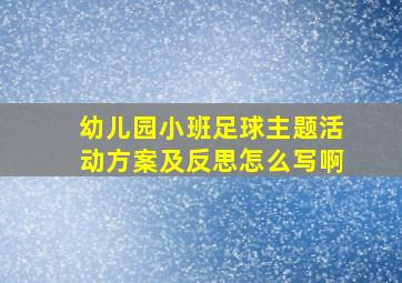 幼儿园小班足球主题活动方案及反思怎么写啊