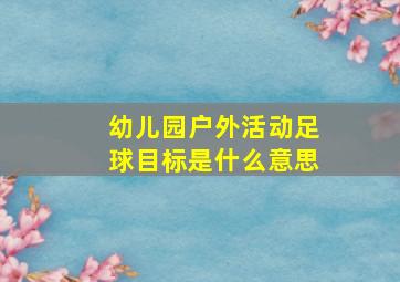 幼儿园户外活动足球目标是什么意思