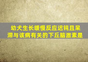 幼犬生长缓慢反应迟钝且呆滞与该病有关的下丘脑激素是