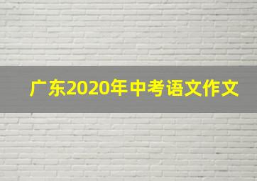 广东2020年中考语文作文