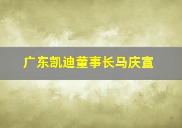 广东凯迪董事长马庆宣