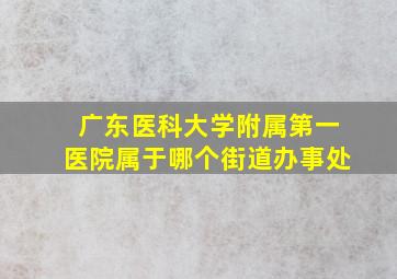 广东医科大学附属第一医院属于哪个街道办事处