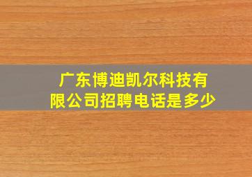 广东博迪凯尔科技有限公司招聘电话是多少