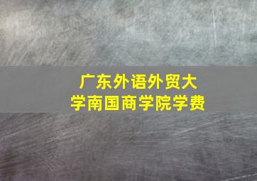 广东外语外贸大学南国商学院学费