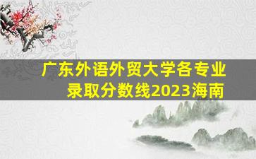 广东外语外贸大学各专业录取分数线2023海南