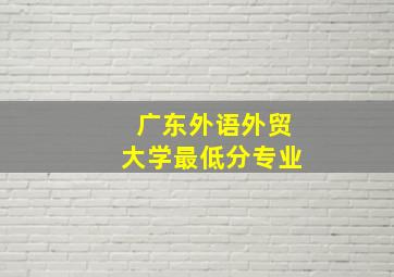 广东外语外贸大学最低分专业