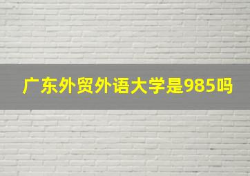 广东外贸外语大学是985吗