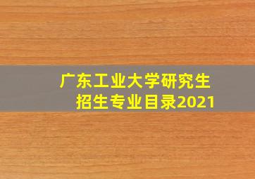 广东工业大学研究生招生专业目录2021