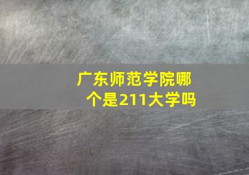 广东师范学院哪个是211大学吗