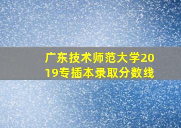 广东技术师范大学2019专插本录取分数线