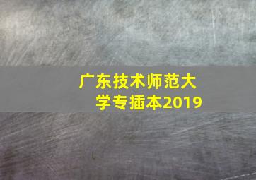 广东技术师范大学专插本2019