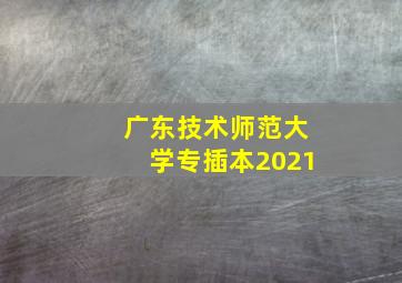 广东技术师范大学专插本2021