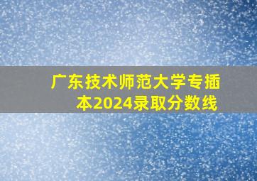 广东技术师范大学专插本2024录取分数线