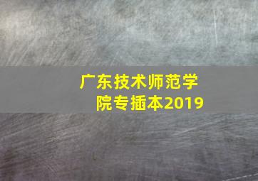 广东技术师范学院专插本2019