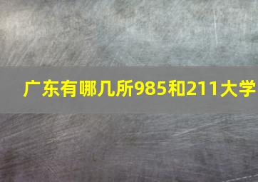 广东有哪几所985和211大学