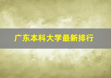 广东本科大学最新排行