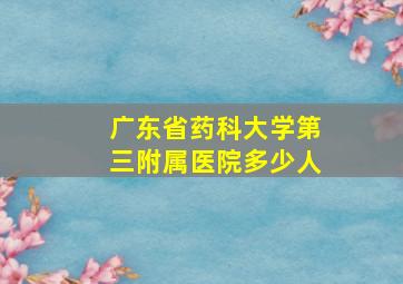 广东省药科大学第三附属医院多少人