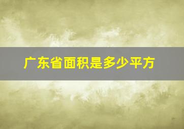 广东省面积是多少平方