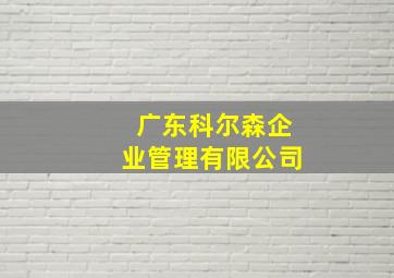 广东科尔森企业管理有限公司