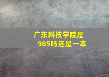 广东科技学院是985吗还是一本