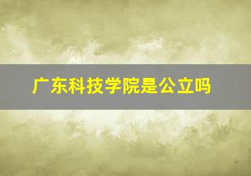 广东科技学院是公立吗