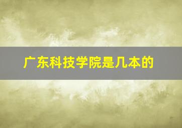 广东科技学院是几本的