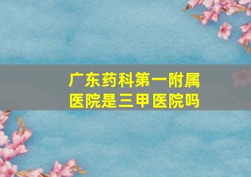 广东药科第一附属医院是三甲医院吗