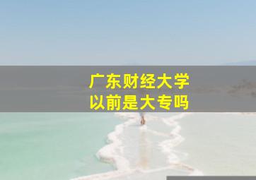 广东财经大学以前是大专吗