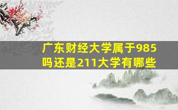 广东财经大学属于985吗还是211大学有哪些