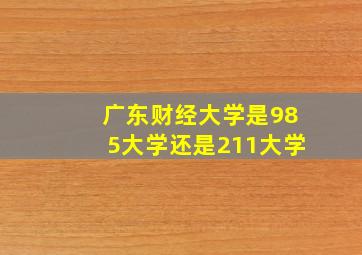 广东财经大学是985大学还是211大学