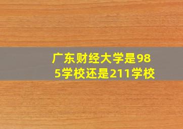 广东财经大学是985学校还是211学校