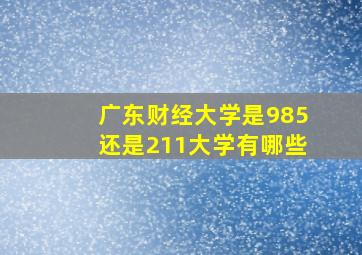 广东财经大学是985还是211大学有哪些