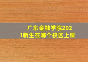 广东金融学院2021新生在哪个校区上课