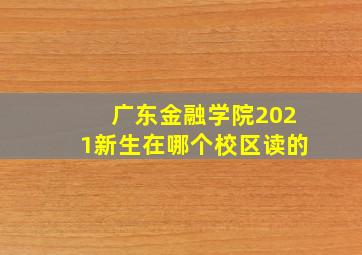 广东金融学院2021新生在哪个校区读的