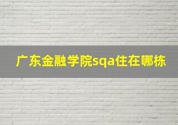 广东金融学院sqa住在哪栋