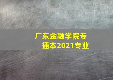 广东金融学院专插本2021专业