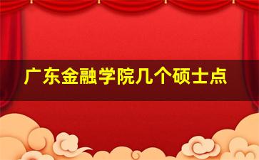 广东金融学院几个硕士点