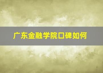 广东金融学院口碑如何