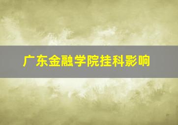 广东金融学院挂科影响