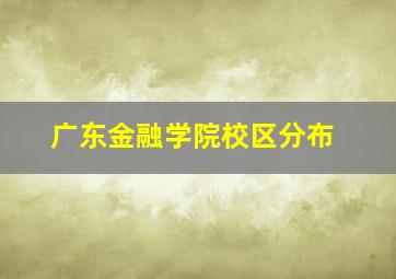 广东金融学院校区分布