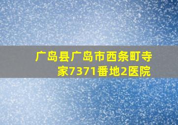 广岛县广岛市西条町寺家7371番地2医院