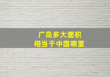 广岛多大面积相当于中国哪里